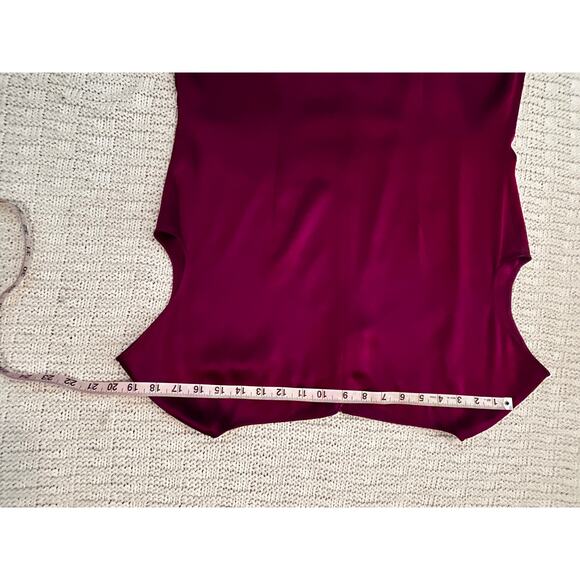 St John Liquid Satin Cap Sleeve Cocktail Dress Boysenberry 10 - Picture 7 of 10